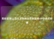 竞彩足球app怎么买如何在竞彩足球APP中购买彩票