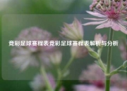 竞彩足球赛程表竞彩足球赛程表解析与分析