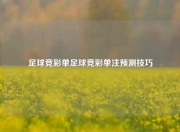 足球竞彩单足球竞彩单注预测技巧