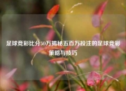 足球竞彩比分5O万揭秘五百万投注的足球竞彩策略与技巧