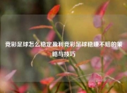 竞彩足球怎么稳定盈利竞彩足球稳赚不赔的策略与技巧