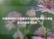 中国竞彩网比分直播首页中国竞彩网比分直播首页的探索与应用