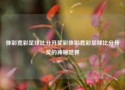 体彩竞彩足球比分开奖彩体彩竞彩足球比分开奖的神秘世界