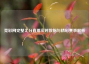 竞彩网完整比分直播实时数据与精彩赛事解析