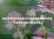 竞彩足球发单竞彩足球发单指南揭秘如何高效获取赛事信息与投注机会