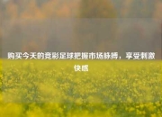 购买今天的竞彩足球把握市场脉搏，享受刺激快感