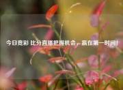 今日竞彩 比分直播把握机会，赢在第一时间！