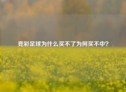 竞彩足球为什么买不了为何买不中？