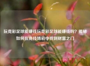 玩竞彩足球能赚钱玩竞彩足球能赚钱吗？揭秘如何在竞技博彩中找到财富之门