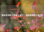 竞彩足球好久到账久等了，你的游戏终于来了！