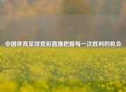 中国体育足球竞彩直播把握每一次胜利的机会