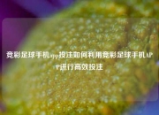 竞彩足球手机app投注如何利用竞彩足球手机APP进行高效投注