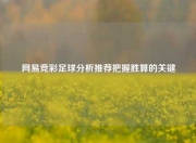 网易竞彩足球分析推荐把握胜算的关键
