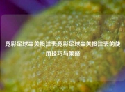竞彩足球串关投注表竞彩足球串关投注表的使用技巧与策略