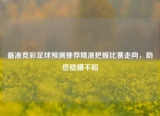 最准竞彩足球预测推荐精准把握比赛走向，助您稳赚不赔