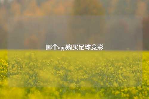 哪个app购买足球竞彩