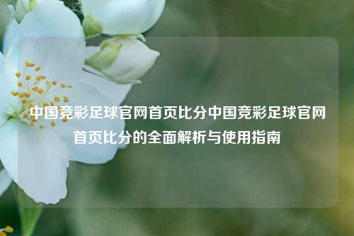 中国竞彩足球官网首页比分中国竞彩足球官网首页比分的全面解析与使用指南