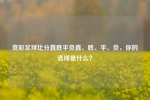 竞彩足球比分直胜平负直、胜、平、负，你的选择是什么？