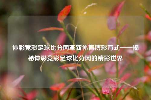 体彩竞彩足球比分网革新体育博彩方式——揭秘体彩竞彩足球比分网的精彩世界