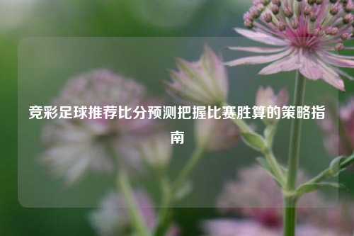 竞彩足球推荐比分预测把握比赛胜算的策略指南