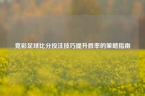 竞彩足球比分投注技巧提升胜率的策略指南