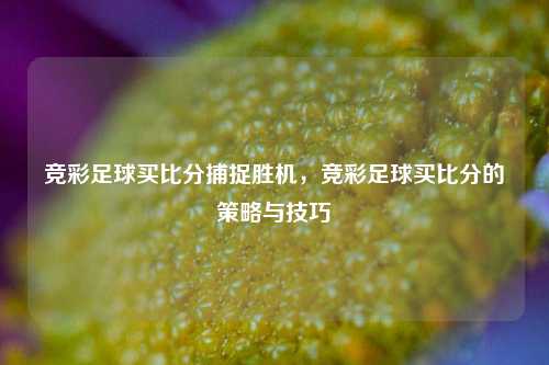 竞彩足球买比分捕捉胜机，竞彩足球买比分的策略与技巧