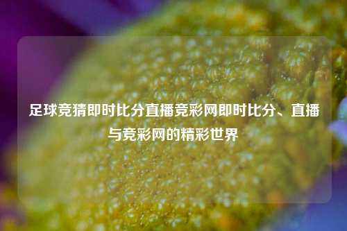 足球竞猜即时比分直播竞彩网即时比分、直播与竞彩网的精彩世界