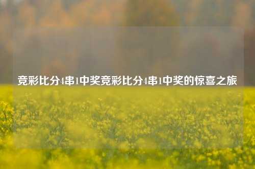 竞彩比分4串1中奖竞彩比分4串1中奖的惊喜之旅