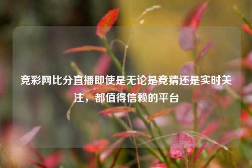 竞彩网比分直播即使是无论是竞猜还是实时关注，都值得信赖的平台