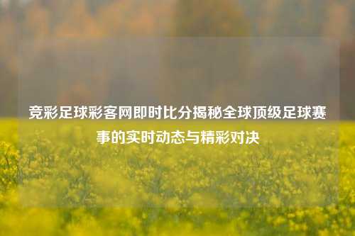 竞彩足球彩客网即时比分揭秘全球顶级足球赛事的实时动态与精彩对决