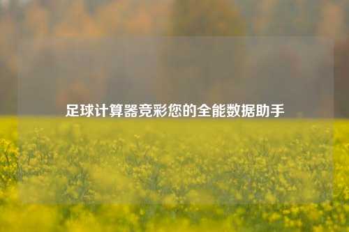足球计算器竞彩您的全能数据助手