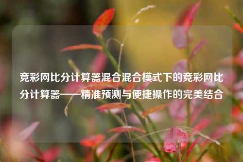 竞彩网比分计算器混合混合模式下的竞彩网比分计算器——精准预测与便捷操作的完美结合