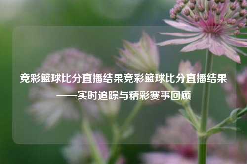 竞彩篮球比分直播结果竞彩篮球比分直播结果——实时追踪与精彩赛事回顾