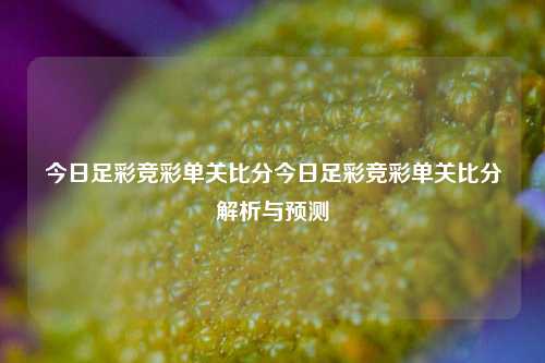 今日足彩竞彩单关比分今日足彩竞彩单关比分解析与预测