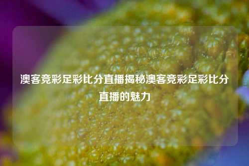 澳客竞彩足彩比分直播揭秘澳客竞彩足彩比分直播的魅力