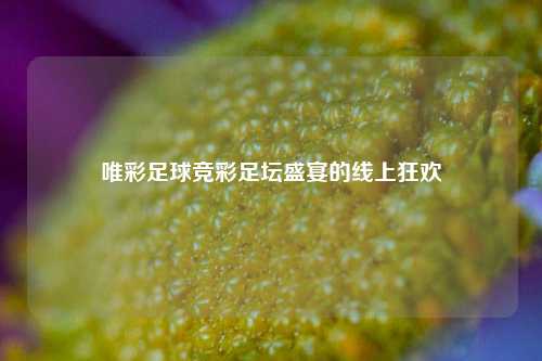 唯彩足球竞彩足坛盛宴的线上狂欢