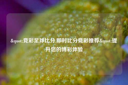 "竞彩足球比分,即时比分竞彩推荐"提升您的博彩体验