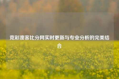 竞彩澳客比分网实时更新与专业分析的完美结合