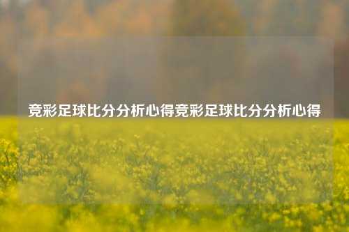 竞彩足球比分分析心得竞彩足球比分分析心得