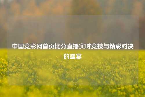 中国竞彩网首页比分直播实时竞技与精彩对决的盛宴