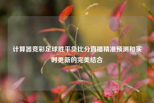 计算器竞彩足球胜平负比分直播精准预测和实时更新的完美结合