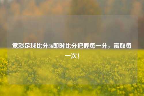 竞彩足球比分36即时比分把握每一分，赢取每一次！
