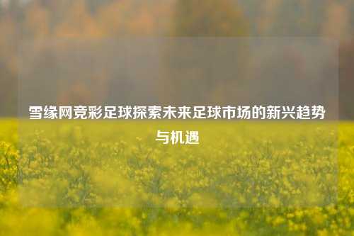 雪缘网竞彩足球探索未来足球市场的新兴趋势与机遇
