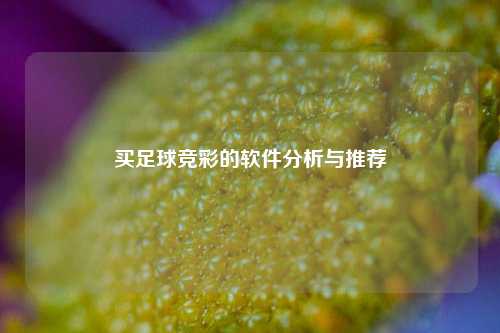 买足球竞彩的软件分析与推荐