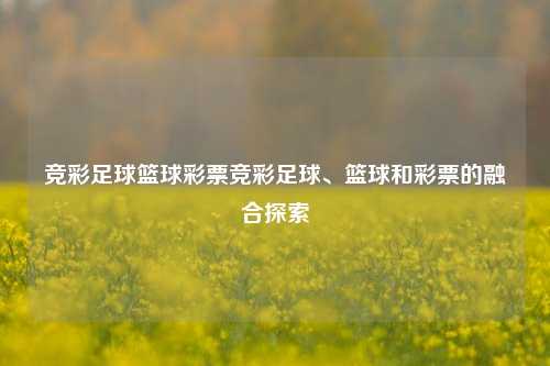 竞彩足球篮球彩票竞彩足球、篮球和彩票的融合探索