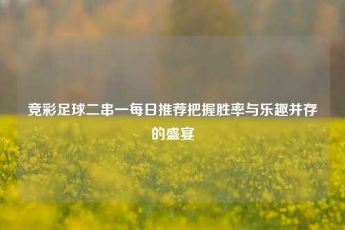 竞彩足球二串一每日推荐把握胜率与乐趣并存的盛宴