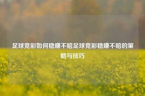 足球竞彩如何稳赚不赔足球竞彩稳赚不赔的策略与技巧