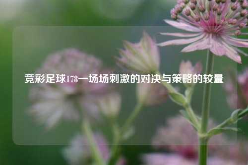 竞彩足球178一场场刺激的对决与策略的较量