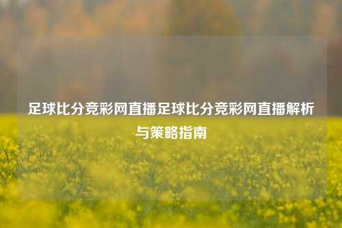 足球比分竞彩网直播足球比分竞彩网直播解析与策略指南
