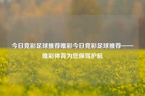 今日竞彩足球推荐唯彩今日竞彩足球推荐——唯彩体育为您保驾护航